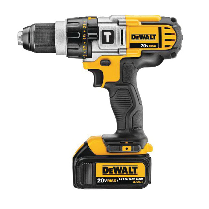 DeWALT DCD985L2 Hammer Drill Kit, Battery Included, 20 V, 3 Ah, 1/2 in Chuck, Ratcheting Metal Chuck