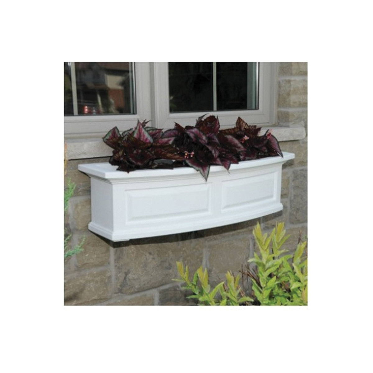 MAYNE Nantucket 4830-W Window Box, 11-1/2 in W, 36 in D, Double Wall Design, Polyethylene, White