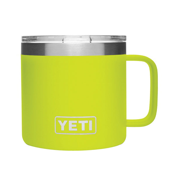 YETI Rambler 21071500222 Mug, Vacuum-Insulated with Standard Lid, 14 oz Capacity, Stainless Steel, Chartreuse