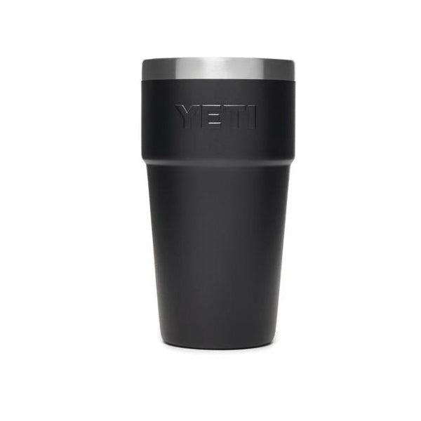 YETI Rambler Series 21071300241 Stackable Pint Tumbler, 16 oz Capacity, Stainless Steel, Black, Insulated