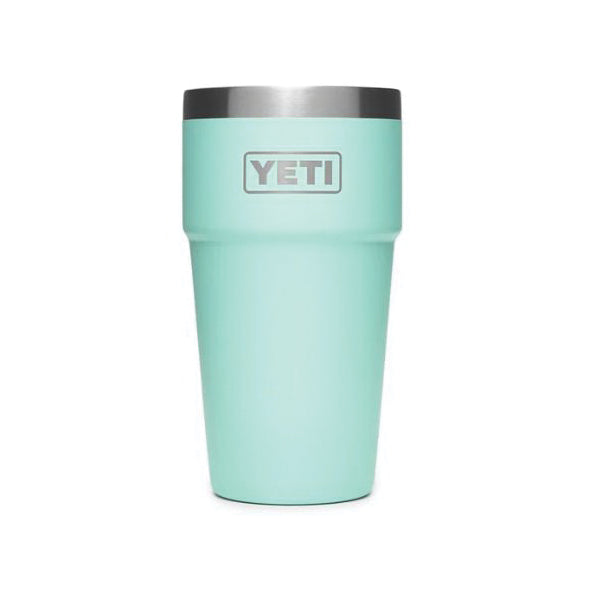 YETI Rambler Series 21071300240 Stackable Pint Tumbler, 16 oz Capacity, Stainless Steel, Seafoam, Insulated