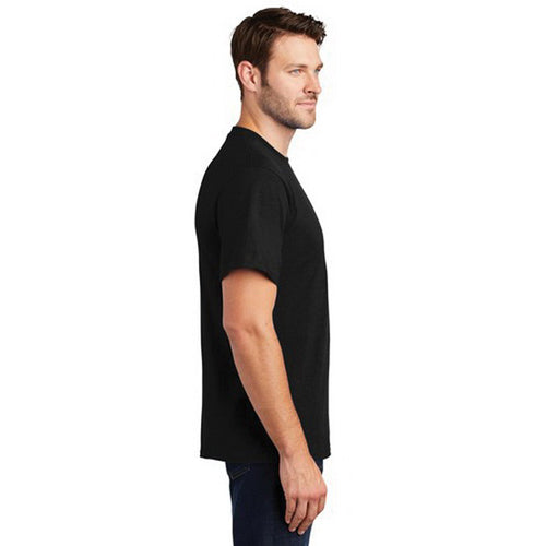 PORT & COMPANY Essential Series PC61B2S T-Shirt, S, Cotton, Jet Black, Rib-Knit Collar, Short Sleeve