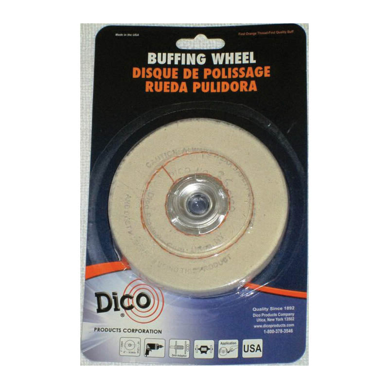 Dico 527-36-4 Buffing Wheel, 4 in Dia, 1/2 in Thick, Cotton