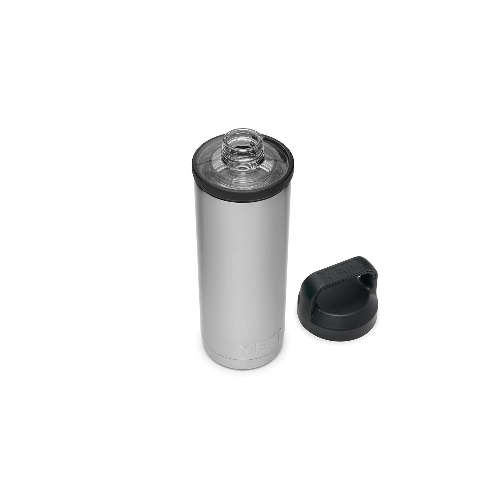 YETI Rambler 21071060017 Vacuum Insulated Bottle with Chug Cap, 18 oz Capacity, Stainless Steel, Silver