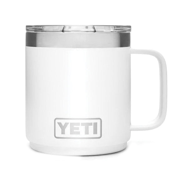 YETI Rambler 21071500576 Stackable Mug, 10 oz Capacity, MagSlider Lid, Insulated, Stainless Steel, White