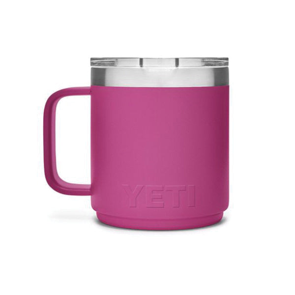 YETI Rambler 21071500526 Stackable Mug, 10 oz Capacity, MagSlider Lid, Insulated, Stainless Steel, Prickly Pear Pink