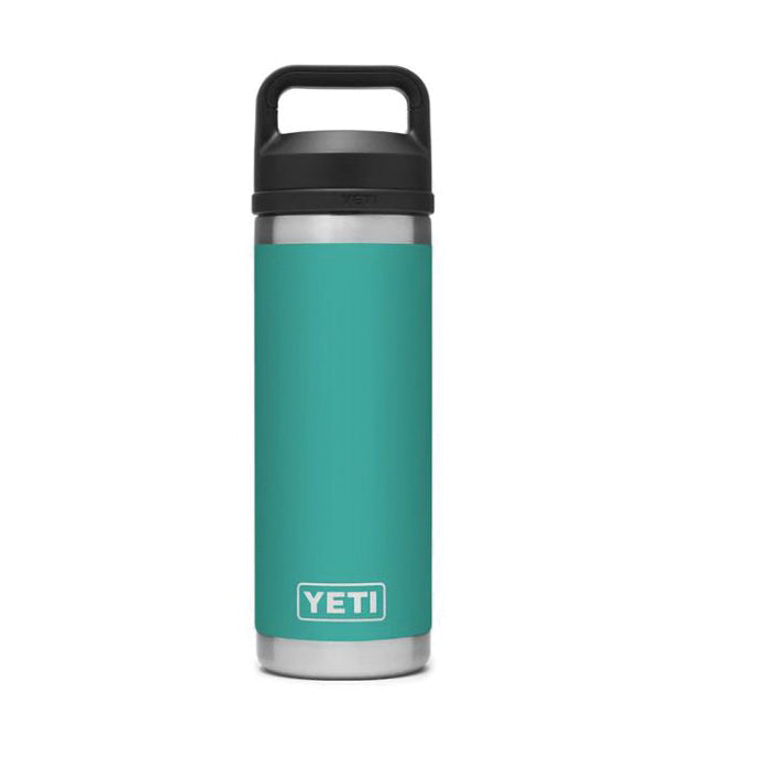 YETI Rambler 21071060040 Vacuum Insulated Bottle with Chug Cap, 18 oz Capacity, Stainless Steel, Aquifer Blue