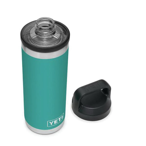 YETI Rambler 21071060040 Vacuum Insulated Bottle with Chug Cap, 18 oz Capacity, Stainless Steel, Aquifer Blue