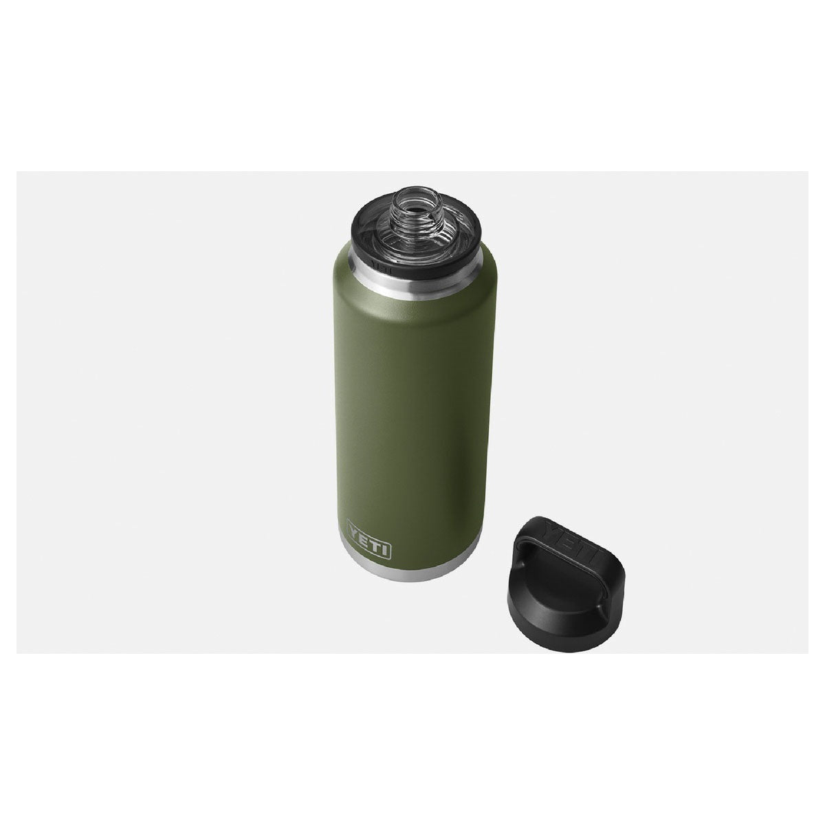 YETI Rambler 21071500711 Vacuum Insulated Bottle with Chug Cap, 46 oz Capacity, Stainless Steel, Highlands Olive
