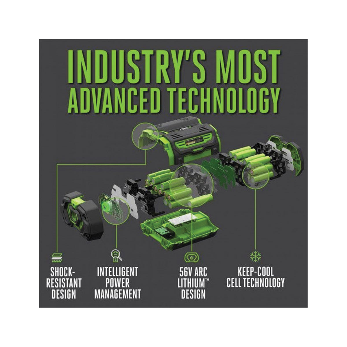 EGO BA2800T-2 Battery, 5 Ah, Lithium-Ion