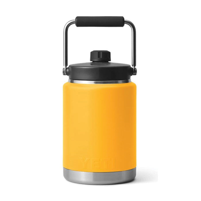 YETI RAMBLER Series 21071501100 Jug, 64 oz Capacity, 18/8 Stainless Steel, Alpine Yellow, Rubber Grip Handle