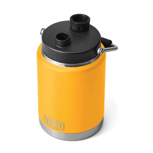 YETI RAMBLER Series 21071501100 Jug, 64 oz Capacity, 18/8 Stainless Steel, Alpine Yellow, Rubber Grip Handle