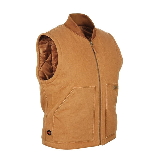 Mobile Warming MWJ18M14-16-06 Foreman Vest, 2XL, Men's, Fits to Chest Size: 48 in, Cotton, Tan