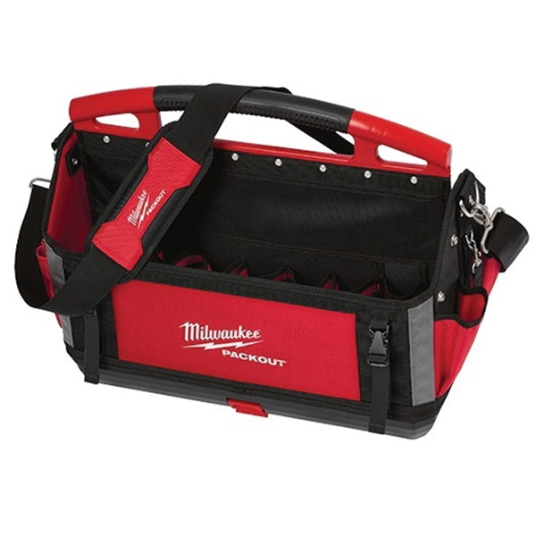 Milwaukee 48-22-8320 Tool Tote, 20 in W, 11 in D, 17 in H, 32-Pocket, Polyester, Red