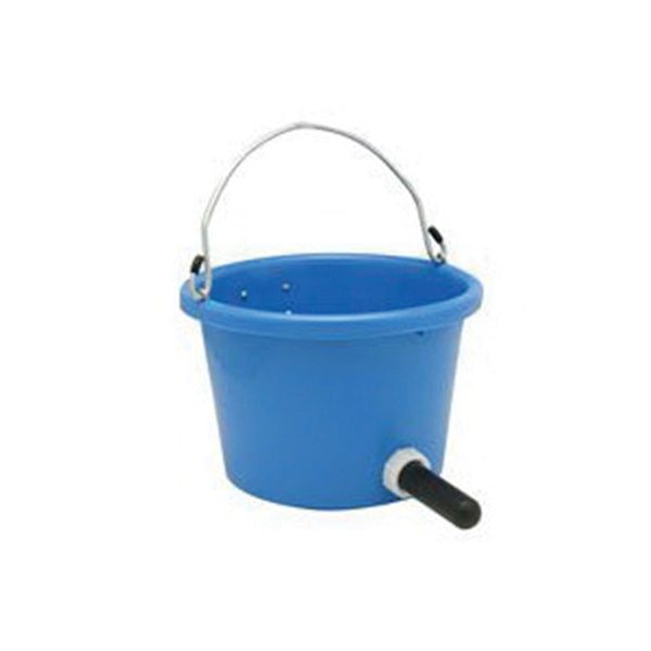 FORTEX-FORTIFLEX N400-8CF Calf Feeder with Nipple, 8 qt Capacity, Rubber Polyethylene Bucket, Blue Bucket