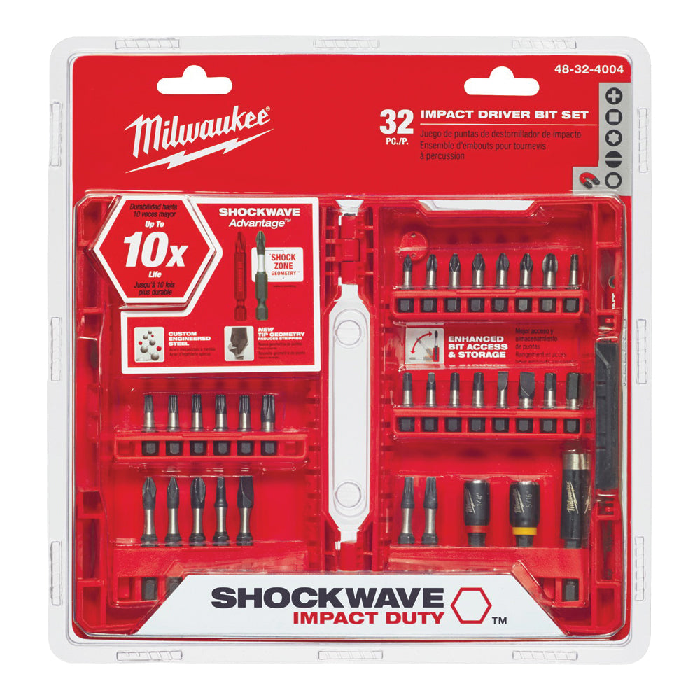 Milwaukee 48-32-4004 Drive Bit Set, 32-Piece, Heavy-Duty, Steel