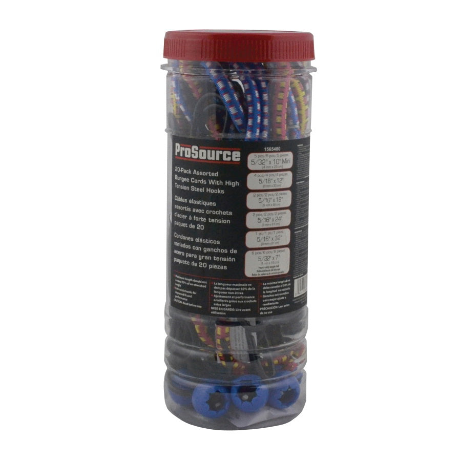 ProSource FH64077 Stretch Cord Set, Black, Hook End