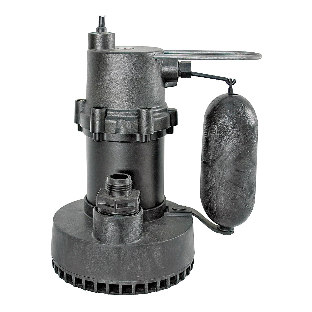 Little Giant 5.5-ASP Series 505700 Sump Pump, 8.5/10.4 A, 115 V, 0.25 hp, 1-1/4 in Outlet, 25 ft Max Head, 20 gpm, Zinc