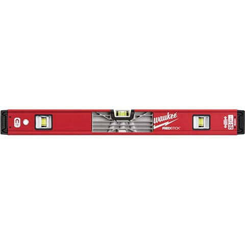 Milwaukee REDSTICK Series MLBXM24 Magnetic Box Level, 24 in L, 3-Vial, 1-Hang Hole, Magnetic, Aluminum, Red