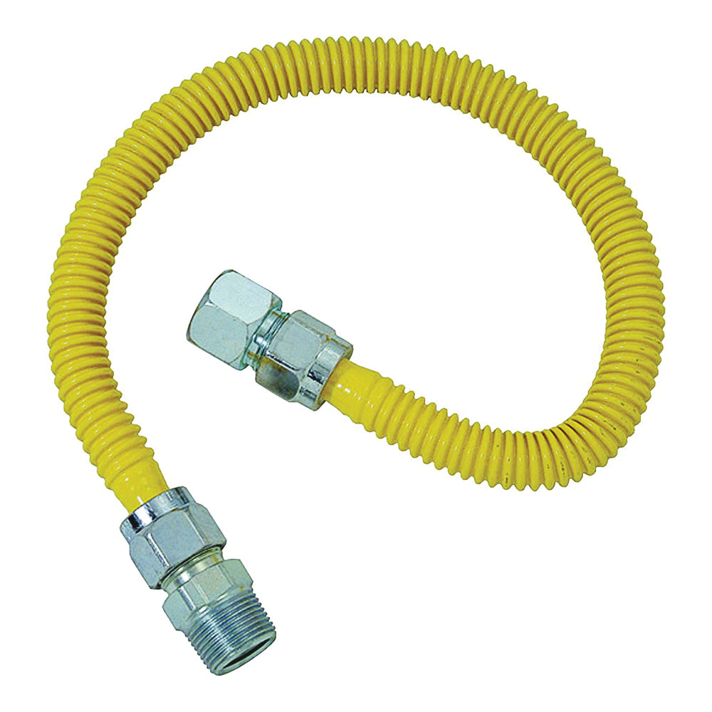 BrassCraft ProCoat Series CSSC21-72 Gas Connector, 3/4 x 3/4 in, Stainless Steel, 72 in L