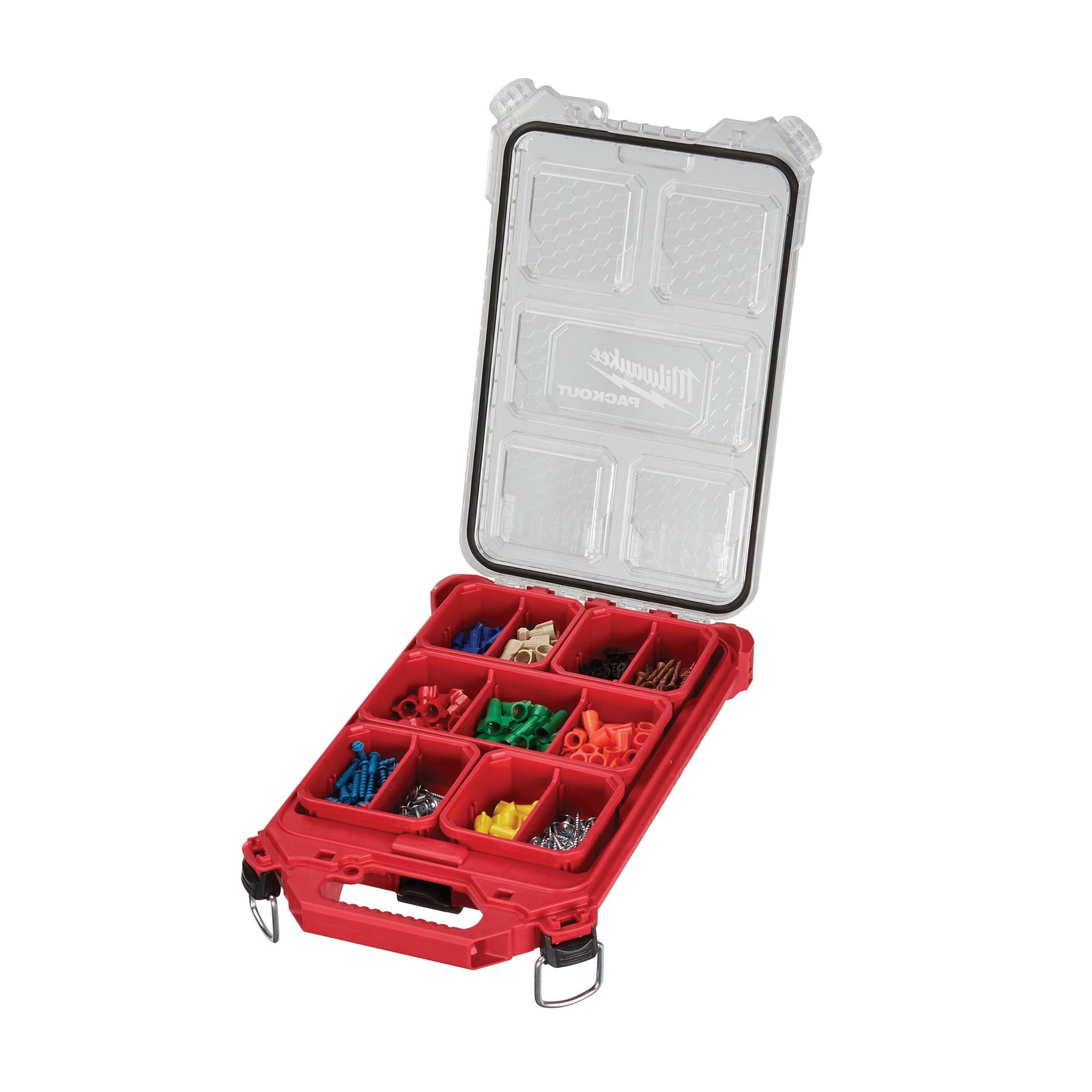 Milwaukee 48-22-8436 Organizer, 16.38 in L, 9.76 in W, 2.52 in H, 5-Compartment, Plastic, Red