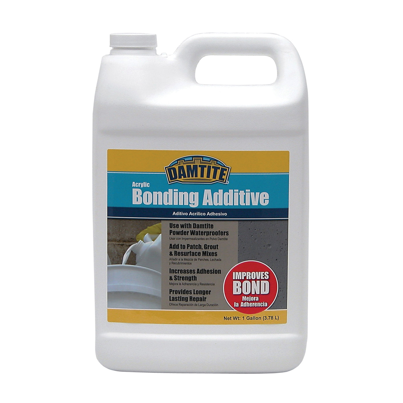 DAMTITE 05370 Bonding Additive, Liquid, Ammonia, White, 1 gal Bottle