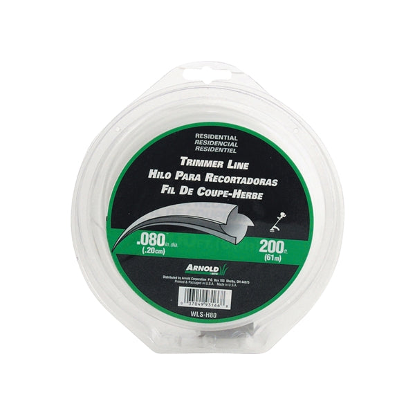 ARNOLD WLS-H80 Trimmer Line, 0.080 in Dia, 160 ft L, Nylon
