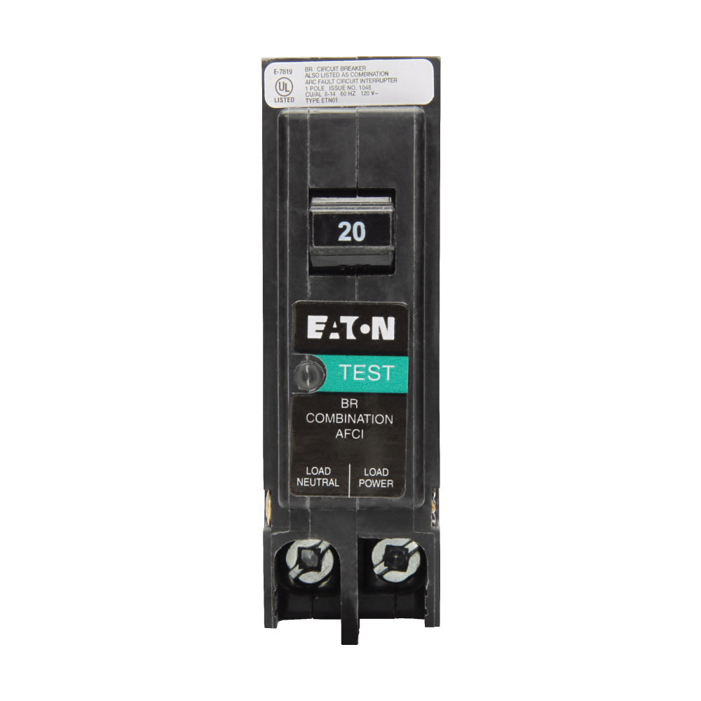EATON BRP115AF Circuit Breaker, Type BR Combination AFCI, 15 A, 1 -Pole, 120 V, Plug Mounting