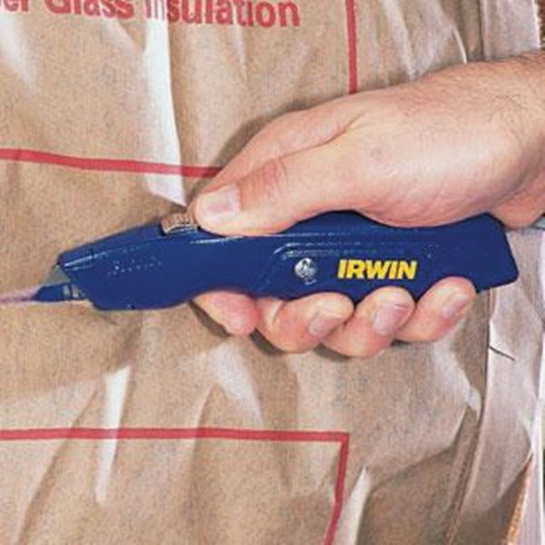 IRWIN 2084300 Utility Blade with Dispenser, 2-3/8 in L, Bi-Metal, 2-Point