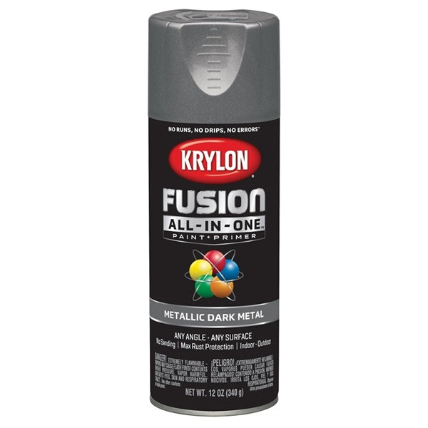 Krylon Fusion K02769007 Primer and Spray Paint, Metallic, 12 oz, Aerosol Can
