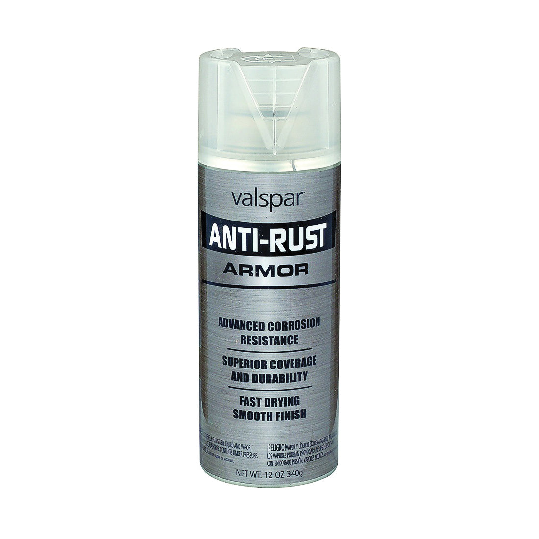Valspar 044.0021955.076 Anti-Rust Enamel Spray Paint, Gloss, Clear, 16 oz, Aerosol Can