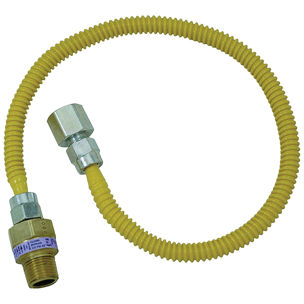 BrassCraft ProCoat Series CSSL54-36 Gas Connector, 1/2 x 1/2 in, Stainless Steel, 36 in L