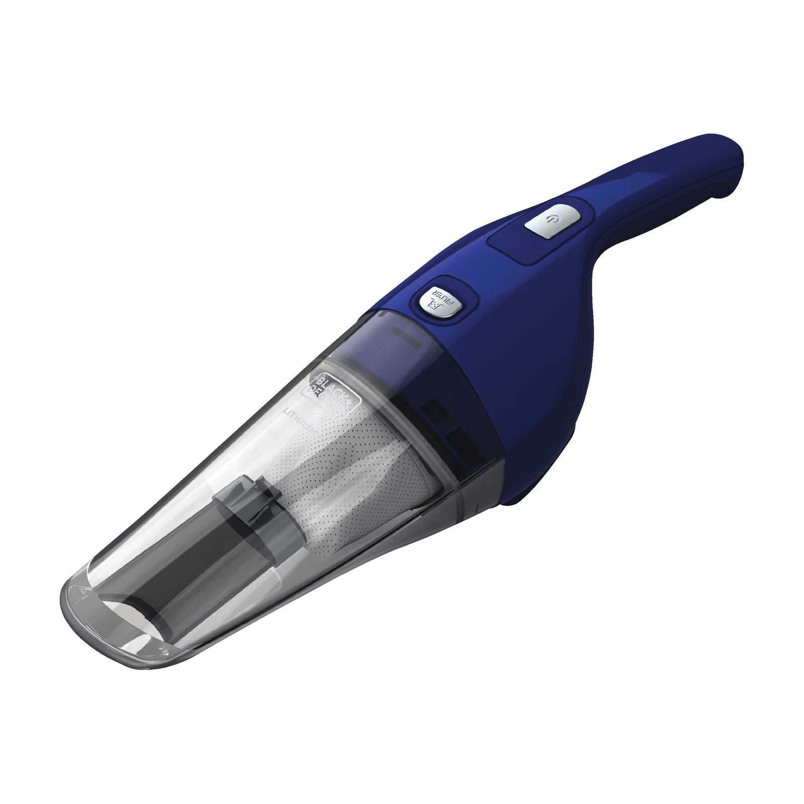 Black+Decker HNV115B22 Hand Vacuum, 3.6 V Battery, Lithium-Ion Battery, 1.5 Ah, Deep Ocean Blue/Navy Housing