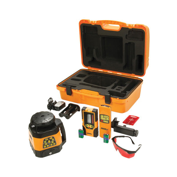 Johnson 40-6529 Laser Level Kit, 200 ft, +/-1/8 in at 100 ft Accuracy, Red Laser