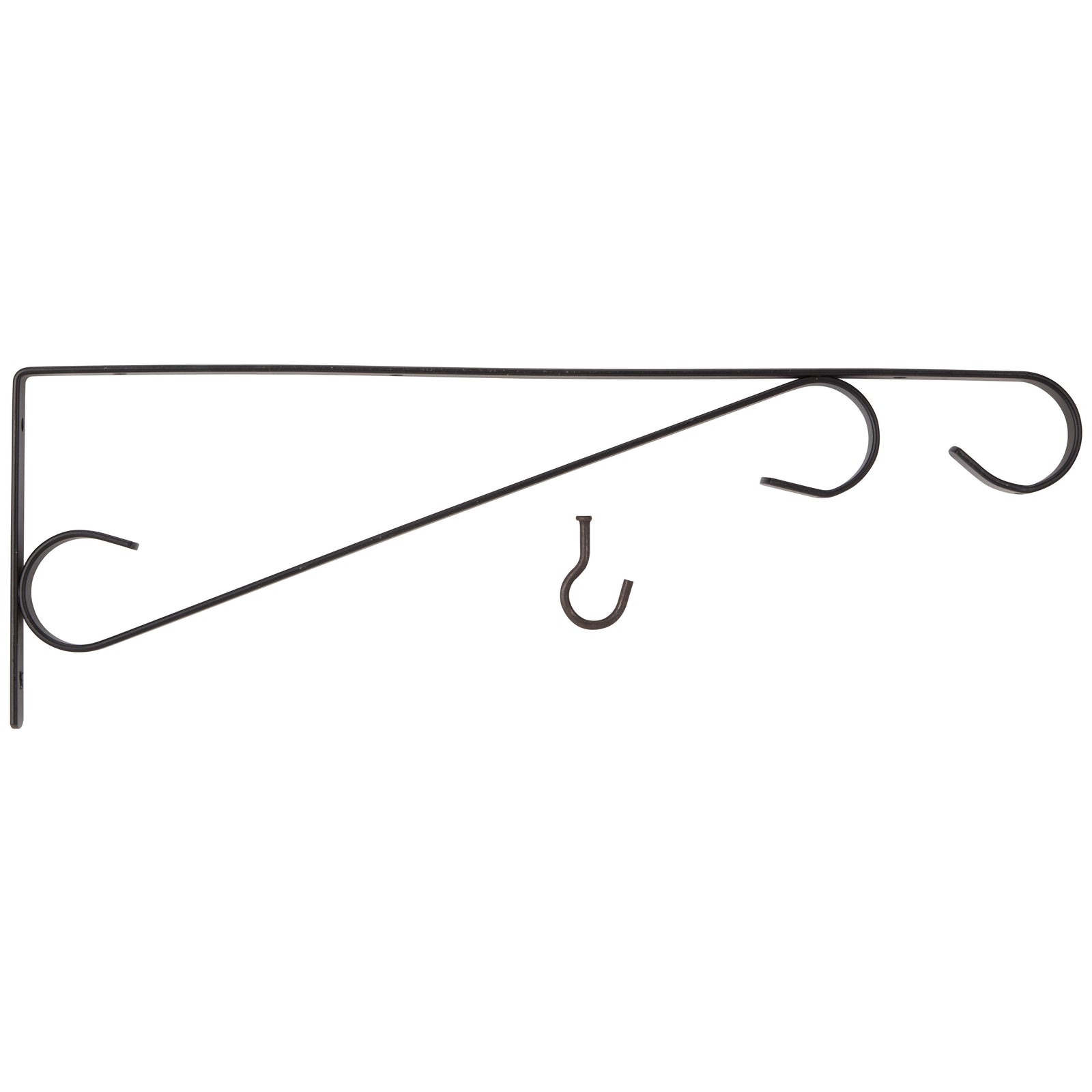 Landscapers Select GB0283L Hanging Plant Bracket, 15-1/2 L, Steel, Black, Wall Mount Mounting