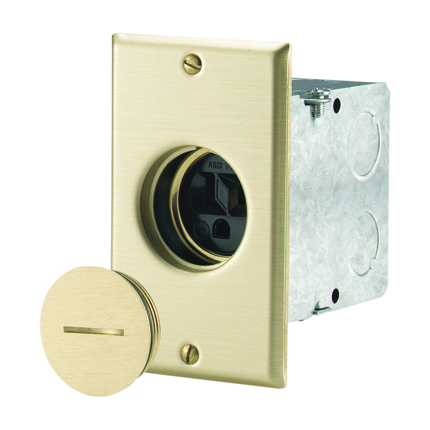 Eaton Cooper Wiring TR5797 Floor Box Receptacle, 2 -Pole, 125 V, 15 A