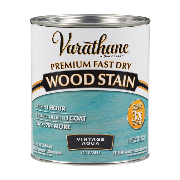VARATHANE 297427 Wood Stain, Vintage Aqua, Liquid, 1 qt, Can