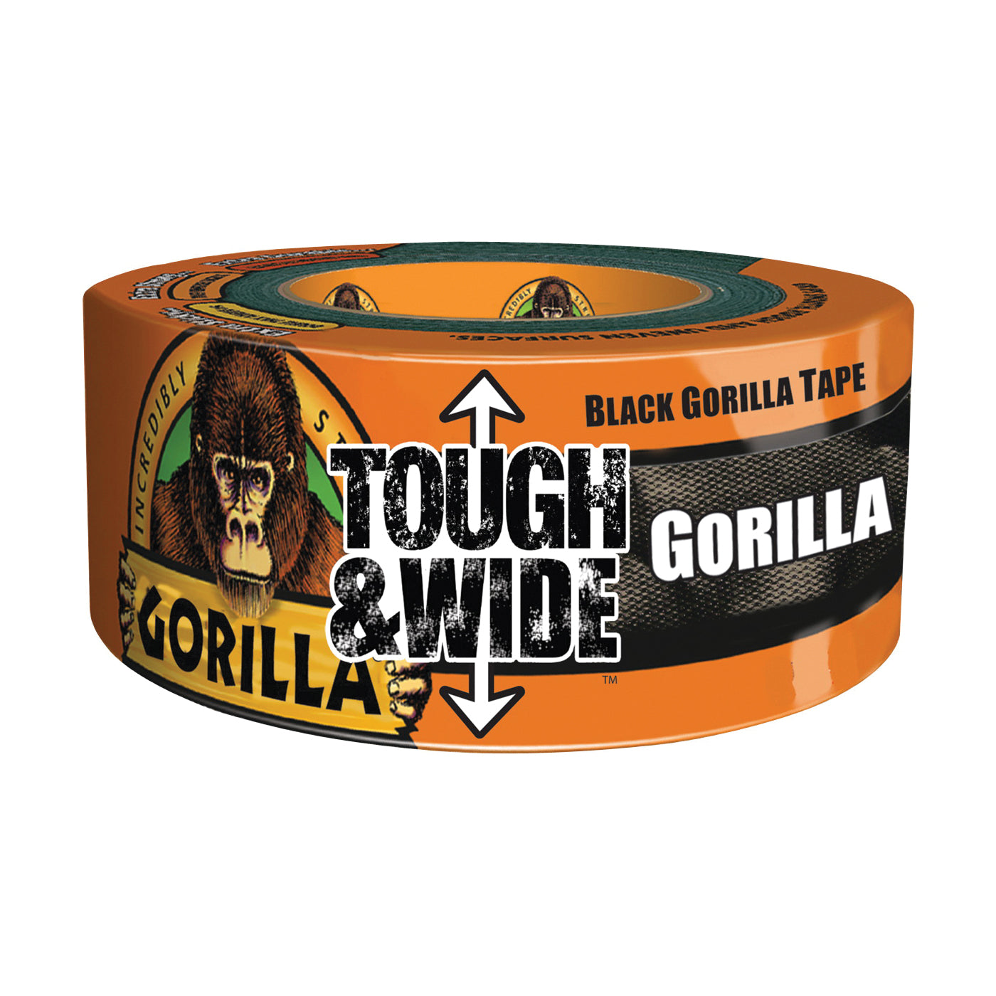 Gorilla 6003001 Duct Tape, 25 yd L, 3 in W, Cotton/Polymer Backing, Black