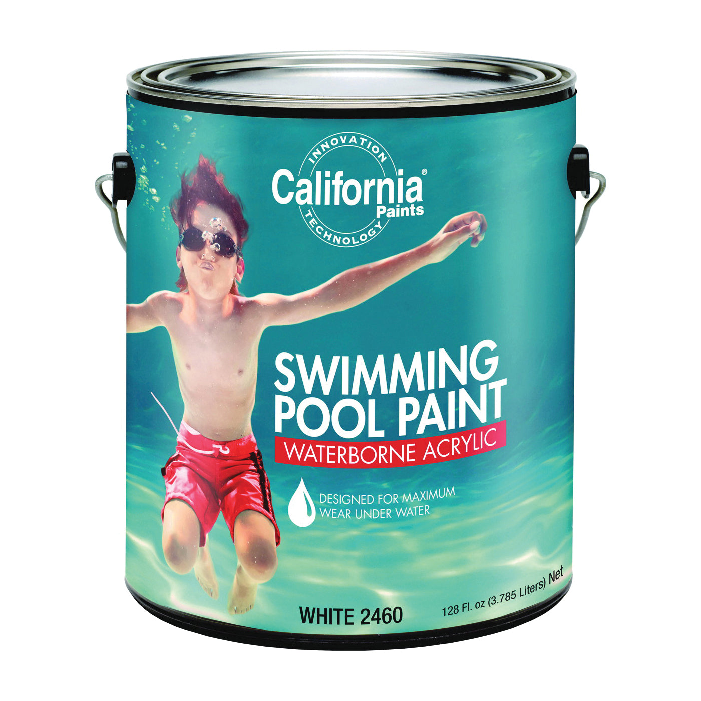 California Paints F24000-1-E Pool Paint, Matte, White, 1 gal