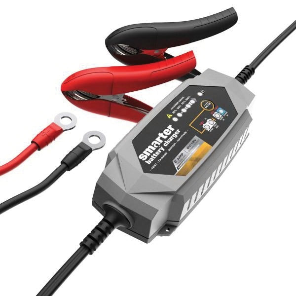 SMARTECH IC-2000 Automotive Battery Charger, 2 A Charge, AGM, LIB, EFB, GEL, MF, WET Battery, CANbus Plug, Black