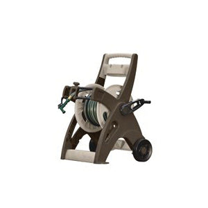 Suncast JTT175B Hose Reel Cart, 5/8 in Hose, 175 ft of 5/8 in Hose, Crank Handle, Vinyl