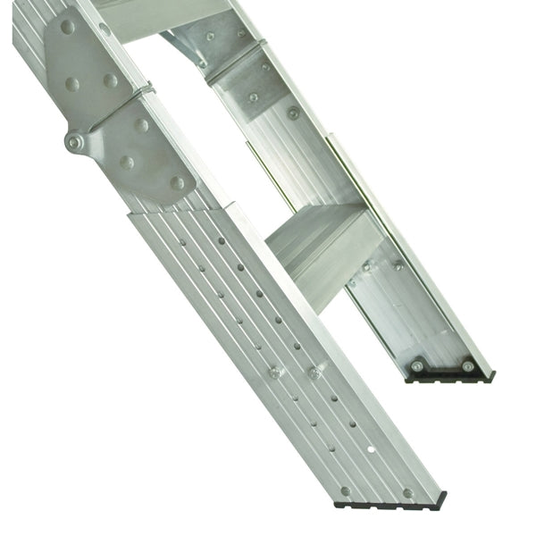 Louisville Elite Series FTAA2210 Aluminum Fire-treated Attic Ladder, Opening 22-1/2 x 54 in, Fits Ceiling Heights of 7 ft 8 in to 10 ft 3 in