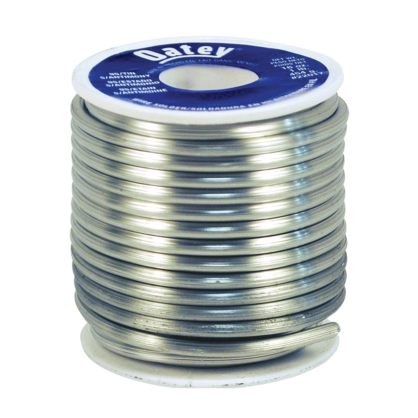 Oatey 22018 Plumbing Wire Solder, 1 lb, Solid, Silver, 450 to 464 deg F Melting Point