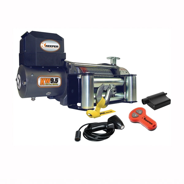KEEPER KW95122 Winch, Electric, 12 VDC, 9500 lb
