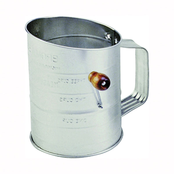 NORPRO 136 Rotary Flour Sifter, 24 oz Capacity, 6 in H, Stainless Steel