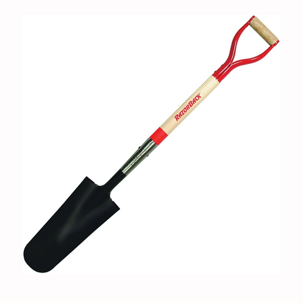 RAZOR-BACK 47202 Drain Spade, 6-1/8 in W Blade, Steel Blade, Hardwood Handle, D-Shaped Handle, 29 in L Handle