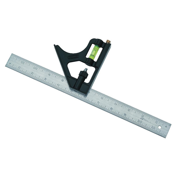 STANLEY 46-222 Combination Square, 1 in W Blade, 12 in L Blade, SAE Graduation
