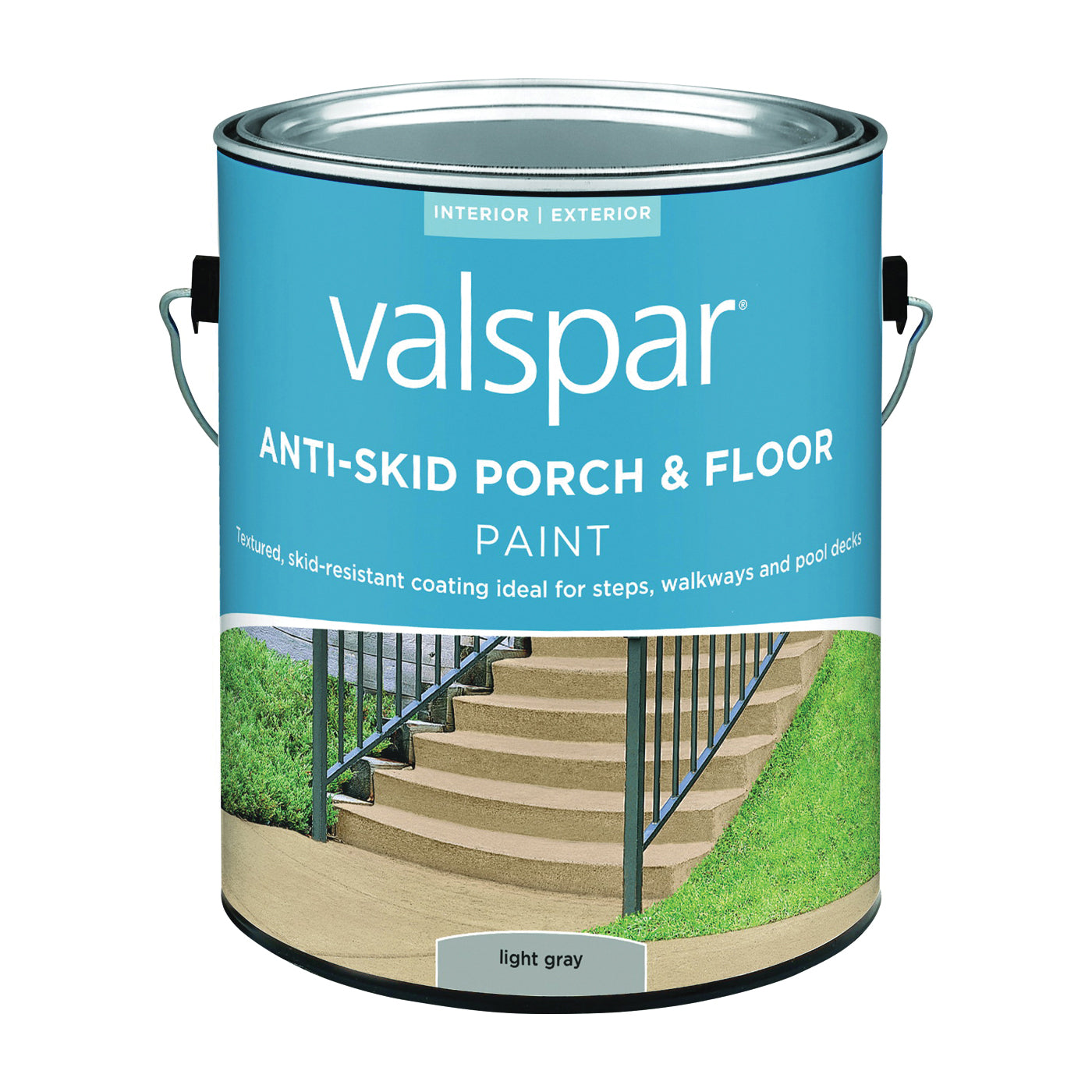Valspar 024.0082030.007 Porch and Floor Paint, Light Gray, 1 gal