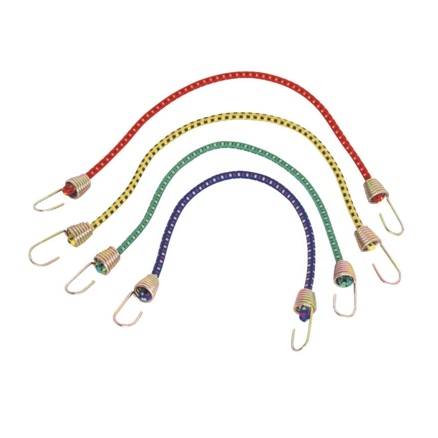 ProSource FH64074 Stretch Cord, 4 mm Dia, 10 in L, Blue/Green/Red/Yellow, Hook End