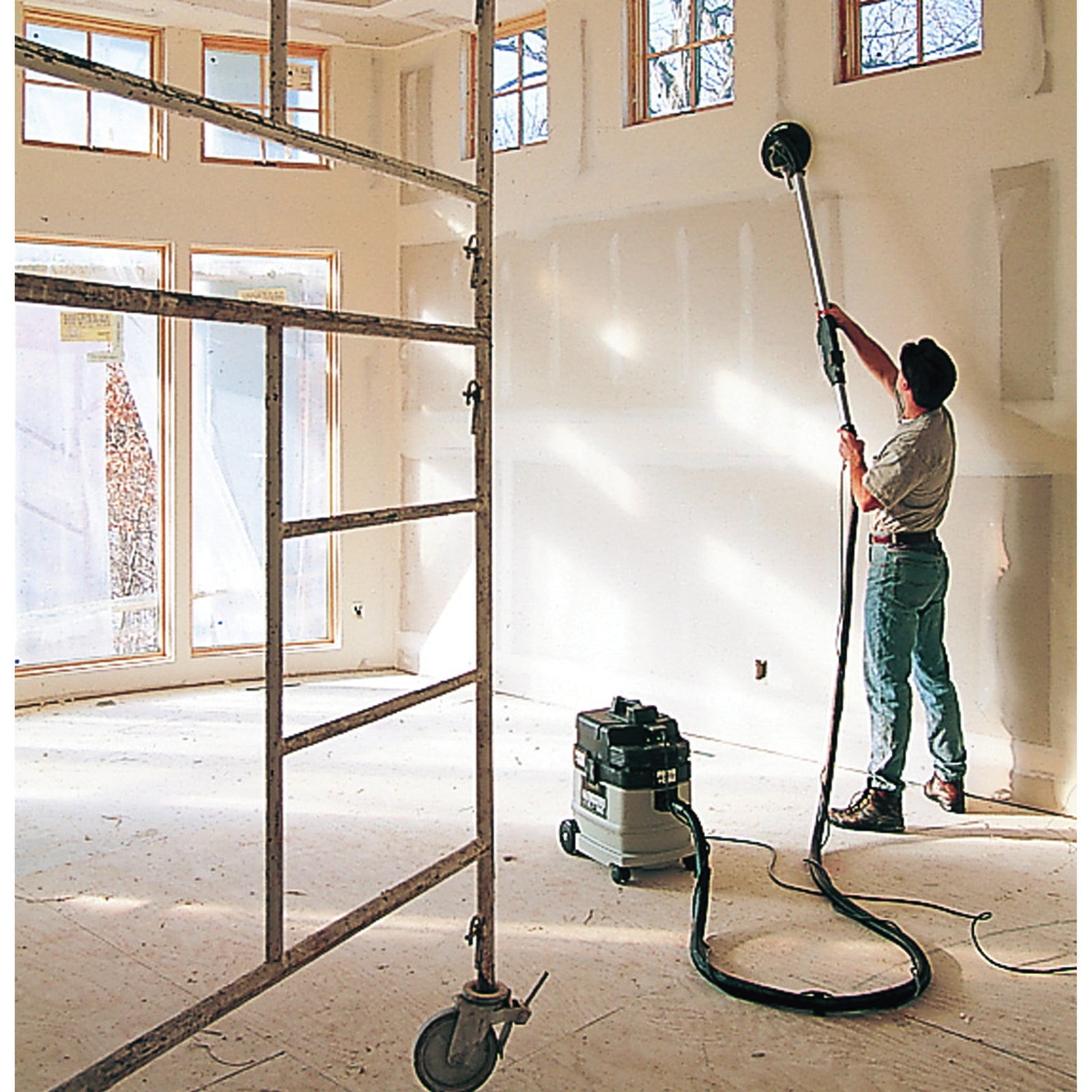 PORTER-CABLE 7800 Drywall Sander, Battery, 120 V, 8-7/8 in Pad/Disc, 1400 rpm No Load, Telescoping Handle